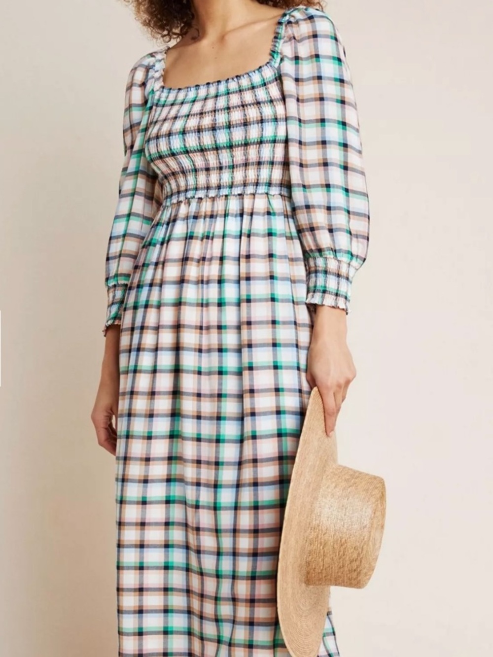 Anthropologie Maeve Cerie Smocked Maxi Dress